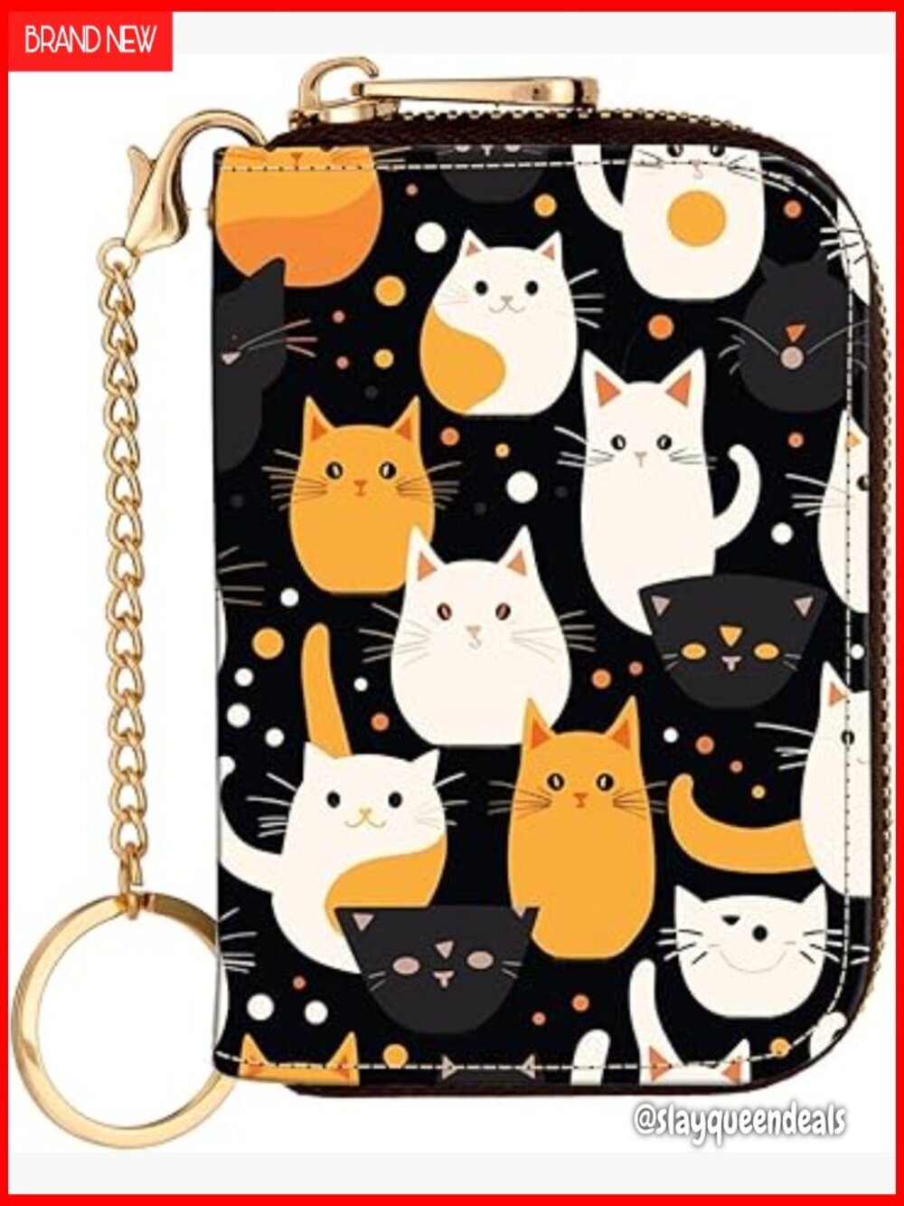 RFID Blocking Leather Wallet Zipper Card Holder Multi-Slot Coin Purse